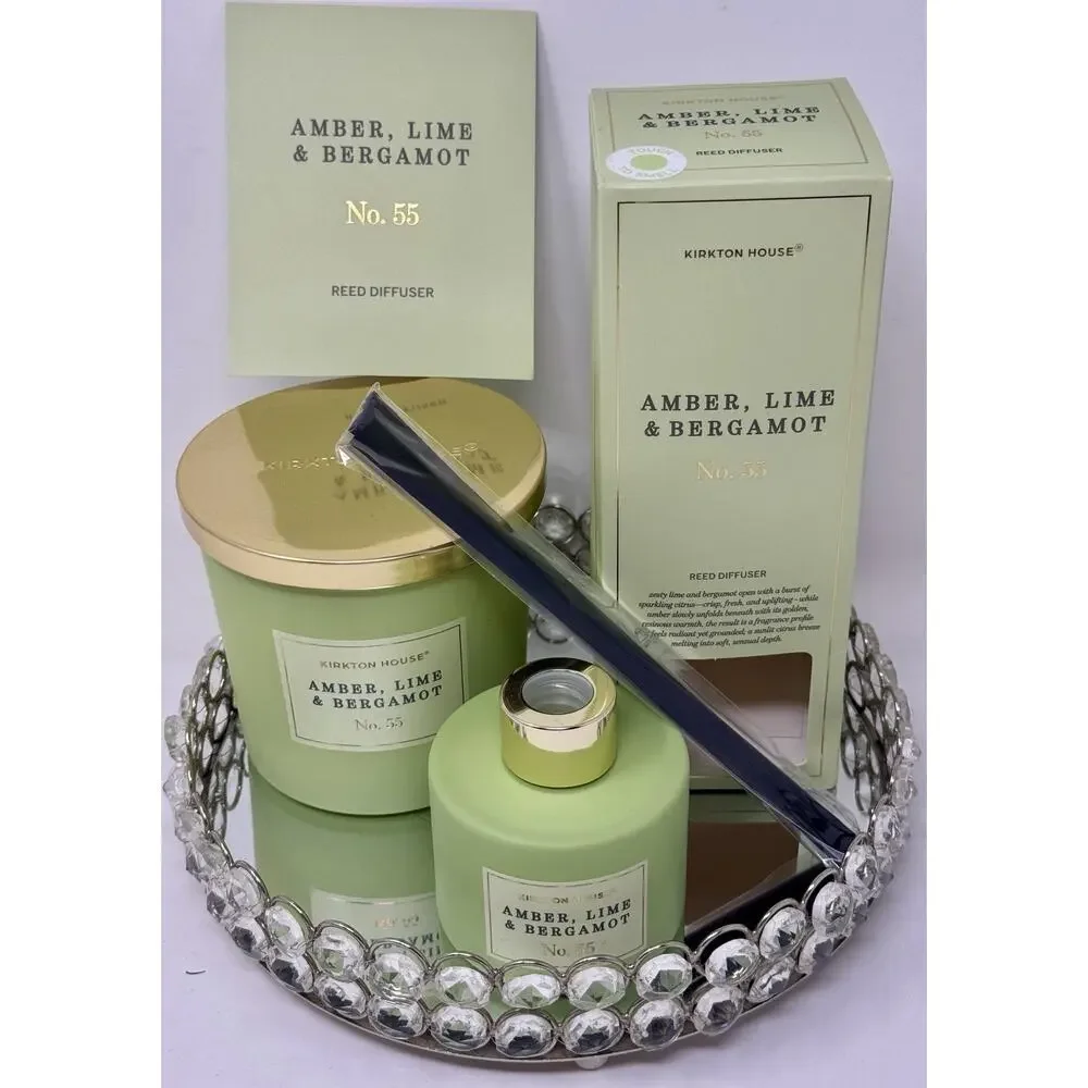 Kirkton House Bundle Amber, Lime, Bergamot & Reed Diffuser & One Large Candle